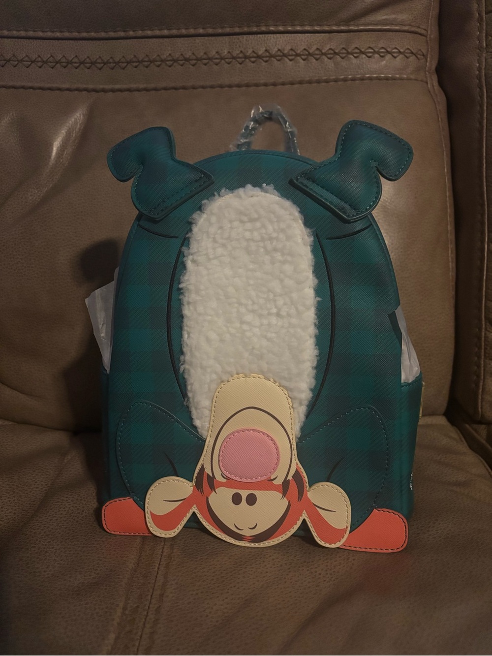 Loungefly Teal Plaid Tigger Sherpa Accent Mini Backpack